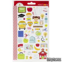 Наклейки от Doodlebug - Mini Cardstock Stickers - School Days Icons, 2 листа, 100 штук