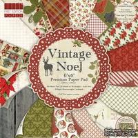 Набор новогодней бумаги от First Edition - Vintage Noel, 15×15 см, 16 стр.