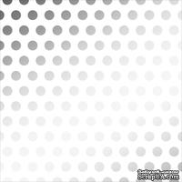 Лист веллума в серебристый горох от American Crafts - Silver Foil Dots, 30х30 см