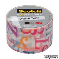 Бумажный скотч от 3M Scotch - Expressions Washi Tape - Alphabet Soup, 30ммх10м