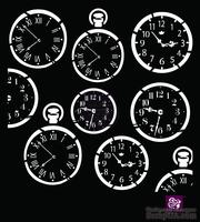 Трафарет для создания фона от Prima -  Stencil - Clocks - ScrapUA.com