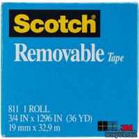 Скотч многоразового использования - Scotch ® Removable Tape .75", 19мм х 32,9 метров