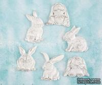Набор украшений Prima - Shabby Chic Treasures Resin Embellishments  - Rabbits , 6 шт