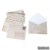 Винтажные конвертики - Paper Vintage Gift Greeting Card Envelopes Pattern, размер 9.5см x 7.2см, 12шт.