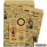 Конверты-пакетики из крафт-бумаги BoBunny - Kraft Gift Bags Clocks