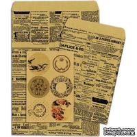 Конверты-пакетики из крафт-бумаги BoBunny - Kraft Gift Bags Newsprint