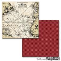Лист двусторонней бумаги Carta Bella Well Travelled - Antique Map, размер 30х30 см