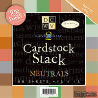 Набор кардстока DCWV - MatchMaker Neutrals Textured Cardstock Stack, 30х30 см, 19 листов
