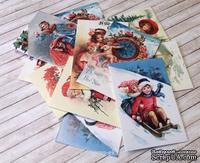 Карточки на плотном картоне от Евгения Курдибановская ТМ - Merry Christmas, 5х7 см, 12 штук