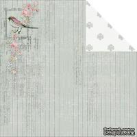 Лист двусторонней скрапбумаги Fabscraps - Shabbylicious Double-Sided Cardstock - Shabby Birds, 30х30 см