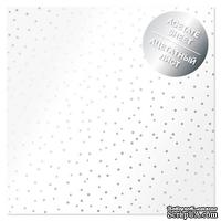 Ацетатный лист с фольгированием Silver Drops 30,5х30,5 см, ТМ Фабрика Декора