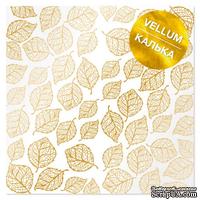 Лист кальки (веллум) с фольгированием Golden Leaves, ТМ Фабрика Декора
