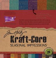 Набор кардстока с внутренним слоем Core'Dinations - Tim Holtz - Kraft-Core - Seasonal Impressions, 30х30 см