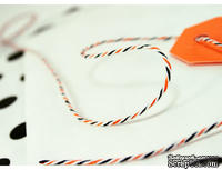Хлопковый шнур от Divine Twine - Halloween, 1 мм, цвет оранжевый/черный/белый, 1м