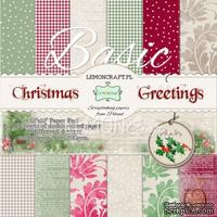 Набор скрапбумаги LemonCraft - Christmas Greetings, фоновые дизайны, 30х30 см, с бонусом