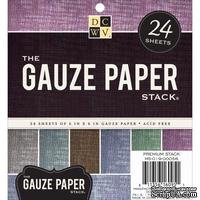 Набор цветного кардстока с марлевым покрытием DCWV - Gauze Specialty Stack, 15х15 см, 24 листа