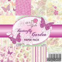 Набор односторонней бумаги от Wild Rose Studio - Butterfly garden - 15х15 см