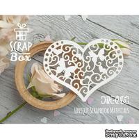 Чипборд ScrapBox - Декоративное сердце с бабочками - ScrapUA.com