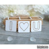 Чипборд ScrapBox - надпись І Love U квадратиками Hi-217 - ScrapUA.com