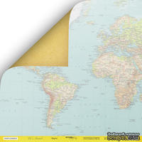Лист двусторонней бумаги от Scrapmir - Карта из коллекции - Let's Travel, 30x30 см