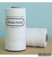 Хлопковый шнур от Divine Twine - Bright White, 1 мм, цвет белый, 1м