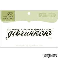Акриловый штамп Lesia Zgharda T228 Вітання з новонародженою дівчинкою, размер 6,7х1,6 см. - ScrapUA.com