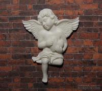 Пластиковый сидящий ангел с сердцем от Е.В.А, 7х5,3см