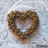 Гипсовое сердце из цветов под античное золото от Е.В.A, 5,7х5 см 1 шт.