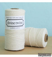 Хлопковый шнур от Divine Twine - Natural, 1 мм, цвет слоновой кости, 1м