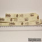 Лента от Thailand - Ness Home Brown Handmade Print Cotton Ribbon Label String, 1 метр - ScrapUA.com