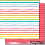 Лист скрапбумаги от Lawn Fawn - Really Rainbow Double-Sided Cardstock 12&quot;X12&quot; Ruby Red, 30х30 см - ScrapUA.com