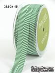 Лента Twill and Stripes, цвет зеленый/белый, ширина 1,9 см, длина 90 см - ScrapUA.com