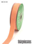 Лента Twill and Stripes, цвет оранжевый/белый, ширина 1,9 см, длина 90 см - ScrapUA.com