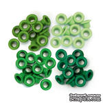 Люверсы - WeRM - Aluminum Green, 60 штук, 4 оттенка - ScrapUA.com