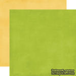 Лист двусторонней бумаги от Echo Park - Yellow/Green Distressed Solid Paper, 30x30 см - ScrapUA.com