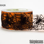 Лента в стиле Хелоуин - 2 Inch Sheer Spider Web Ribbon, 5 см, длина 90 см - ScrapUA.com