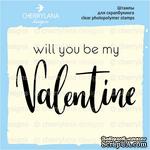 Штамп &quot;will you be my VALENTINE&quot; NL061 NL061-1, 4x2.4 см - ScrapUA.com