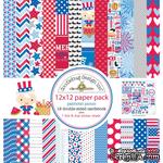 Набор кардстока от Doodlebug Cardstock - patriotic picnic, двусторонний, 30,5 x 30,5 см - ScrapUA.com