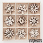 Набор деревянных украшений dpCraft (Dalprint) - Snowflakes, 45 шт. - ScrapUA.com