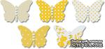 Бабочки из веллума с рисунком Jenni Bowlin Vellum Embellished Butterflies - Yellow, 5 штук, цвет желтый - ScrapUA.com