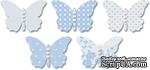 Бабочки из веллума с рисунком Jenni Bowlin Vellum Embellished Butterflies - Blue, 5 штук, цвет голубой - ScrapUA.com