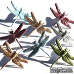 Набор брадсов Eyelet Outlet - Dragonfly Brads - Metallic, 12 шт - ScrapUA.com