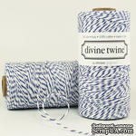 Хлопковый шнур от Divine Twine - Blueberry, 1 мм, цвет голубой/белый, 1м - ScrapUA.com