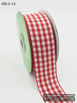 Лента от May Arts - Solid Checkered Ribbon, цвет красный, 4 см, 90 см. - ScrapUA.com