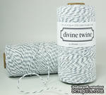 Хлопковый шнур от Divine Twine - Oyster Gray, 1 мм, цвет серый/белый, 1м - ScrapUA.com