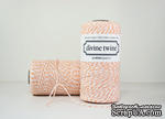 Хлопковый шнур от Divine Twine - Cotton Peach, 1 мм, цвет персиковый/белый, 1м - ScrapUA.com