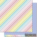 Лист скрапбумаги от Lawn Fawn - Really Rainbow Double-Sided Cardstock 12&quot;X12&quot; Purple Posies, 30х30 см - ScrapUA.com