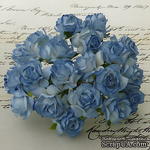 Дикая роза, цвет голубой, диаметр - 30мм, 1 шт. - ScrapUA.com