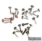 Набор металлических украшений (брадсов) от TimHoltz - Long Fasteners - Antique Nickel, Brass &amp; Copper, 99шт. - ScrapUA.com