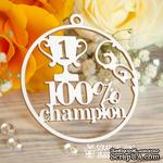 Чипборд ScrapBox - Надпись 100% champion медалька Hi-328 - ScrapUA.com